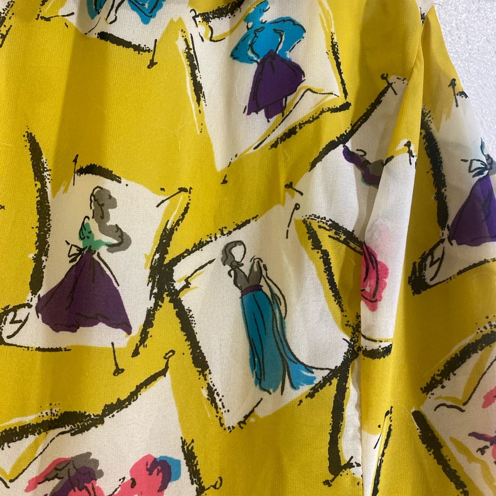 Marilyn Monroe Yellow Dress with Fashion Print Vintage - Picture 6 of 7